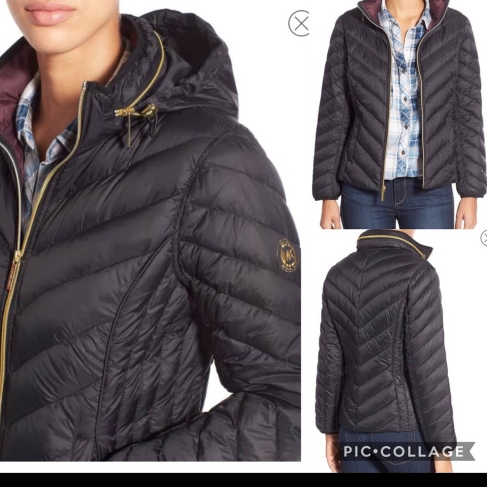 Navy Michael Kors Packable Down Fill Jacket